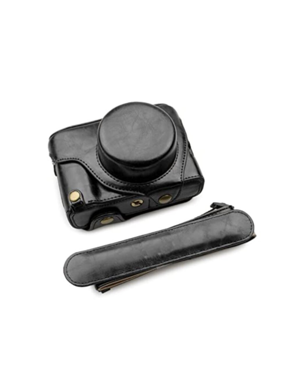 Faux Leather Camera Case with Shoulder Strap for Fuji X100V